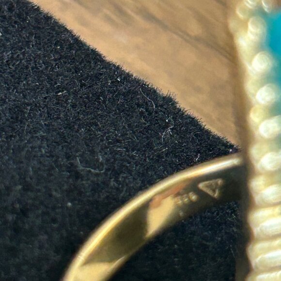Rarities Carol Brodie Gold Plated Turquoise Kite Shaped Ring 7 NWT - Picture 8 of 11